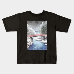 The Sacred Bridge at Nikko by Kawase Hasui Kids T-Shirt